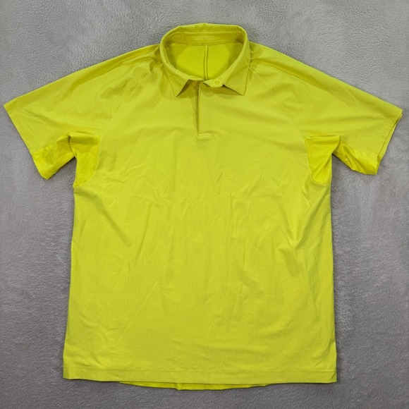 lululemon athletica Other - Lululemon Mens XL Yellow Short Sleeve Activewear Athletic Polo Shirt Casual EUC